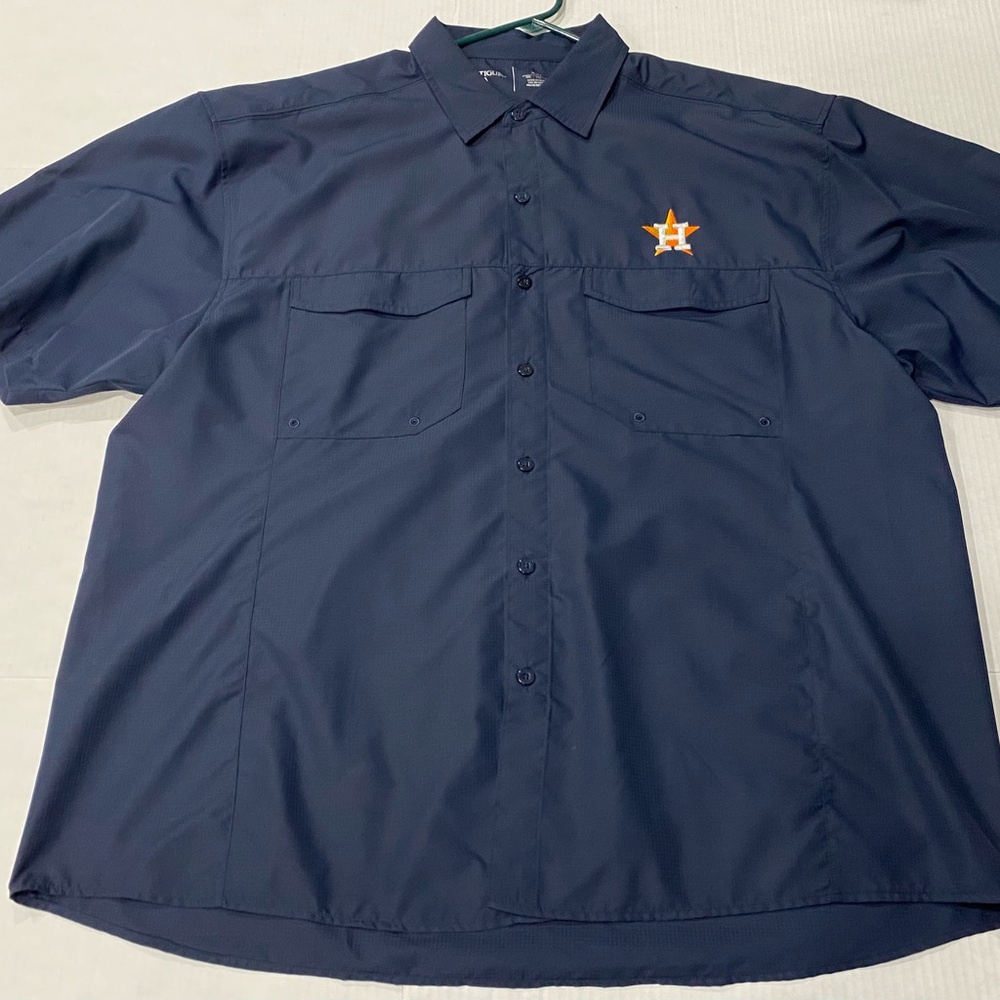 Houston Astros Antigua Men’s Blue Fishing Shirt Size XXL